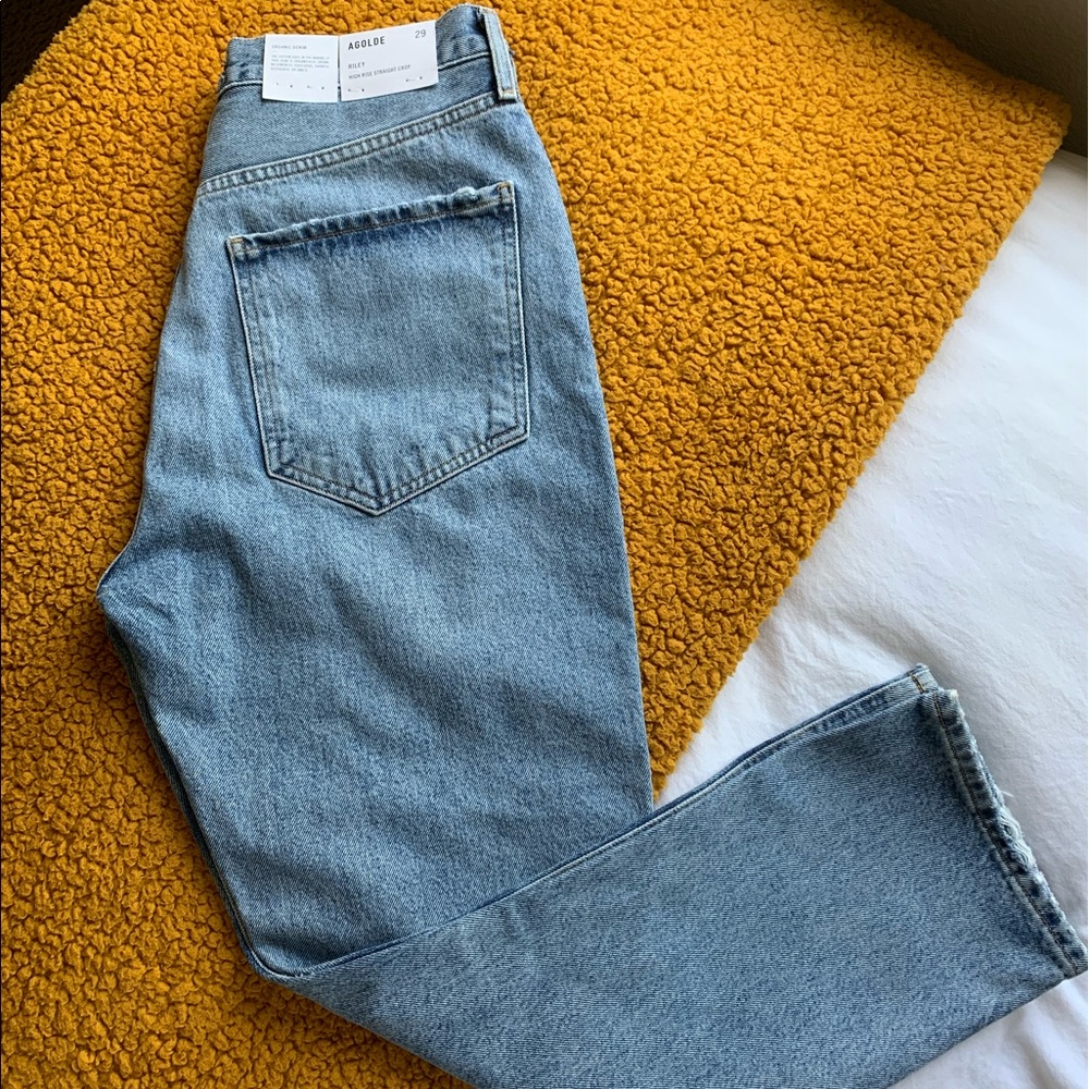 Agolde Riley High Rise Straight Crop NWOT - Picture 7 of 7